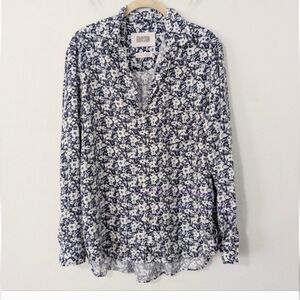 Grayson The Hero Button Down Floral Navy White Shirt Medium
